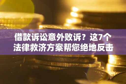 武汉借款诉讼意外败诉？这7个法律救济方案帮您绝地反击！