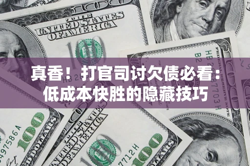 武汉真香！打官司讨欠债必看：低成本快胜的隐藏技巧